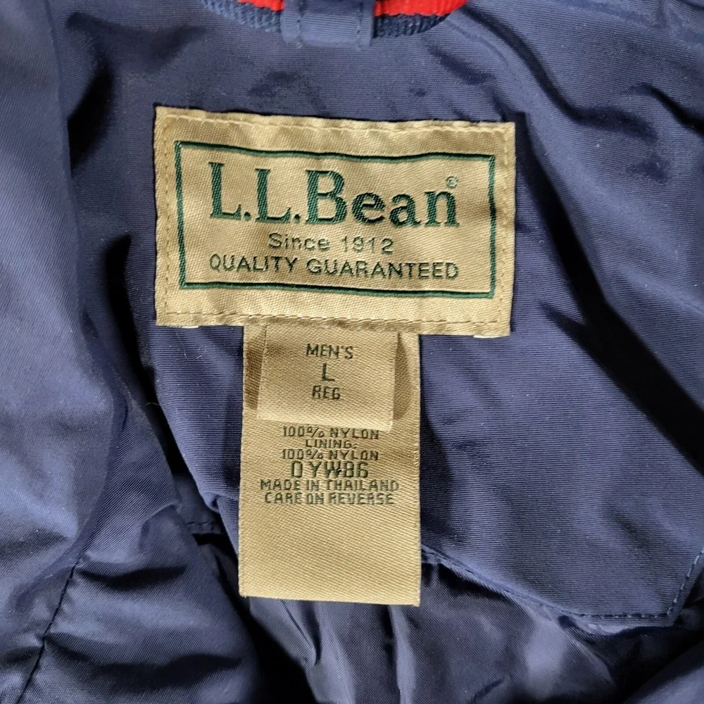 L.L. Bean Men's Large Blue Red Trim 3-in-1 Jacket Extra Zipper for Fleece Lining - Picture 2 of 11